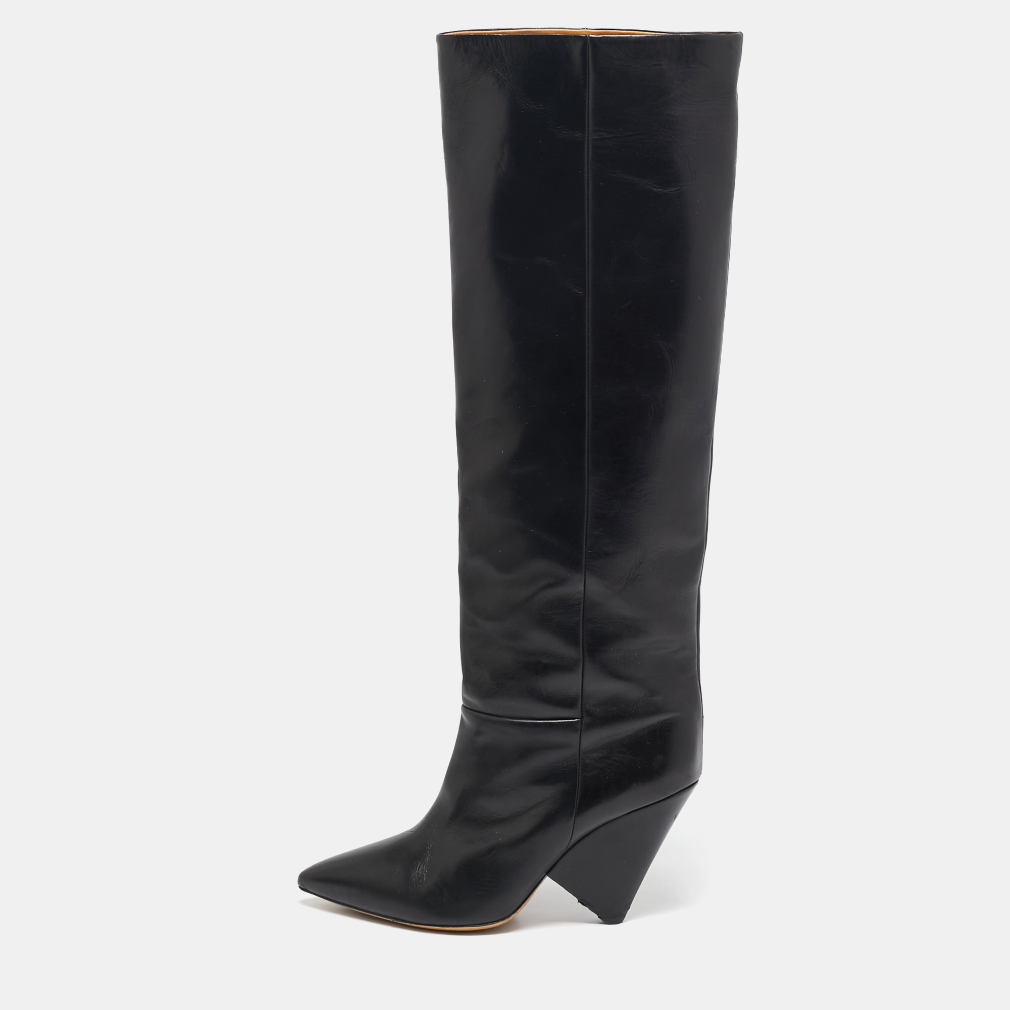 

Isabel Marant Black Leather Knee Length Boots Size