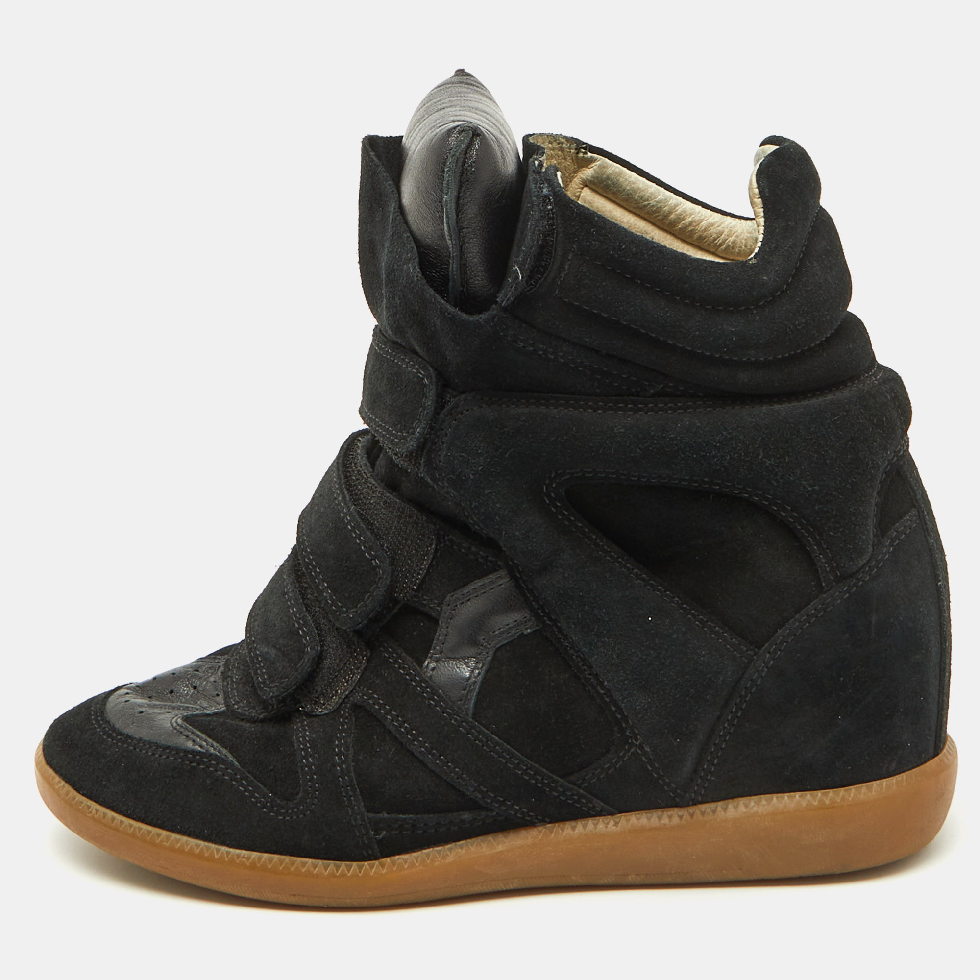 

Isabel Marant Black Suede and Leather Bekett Wedge Sneakers Size