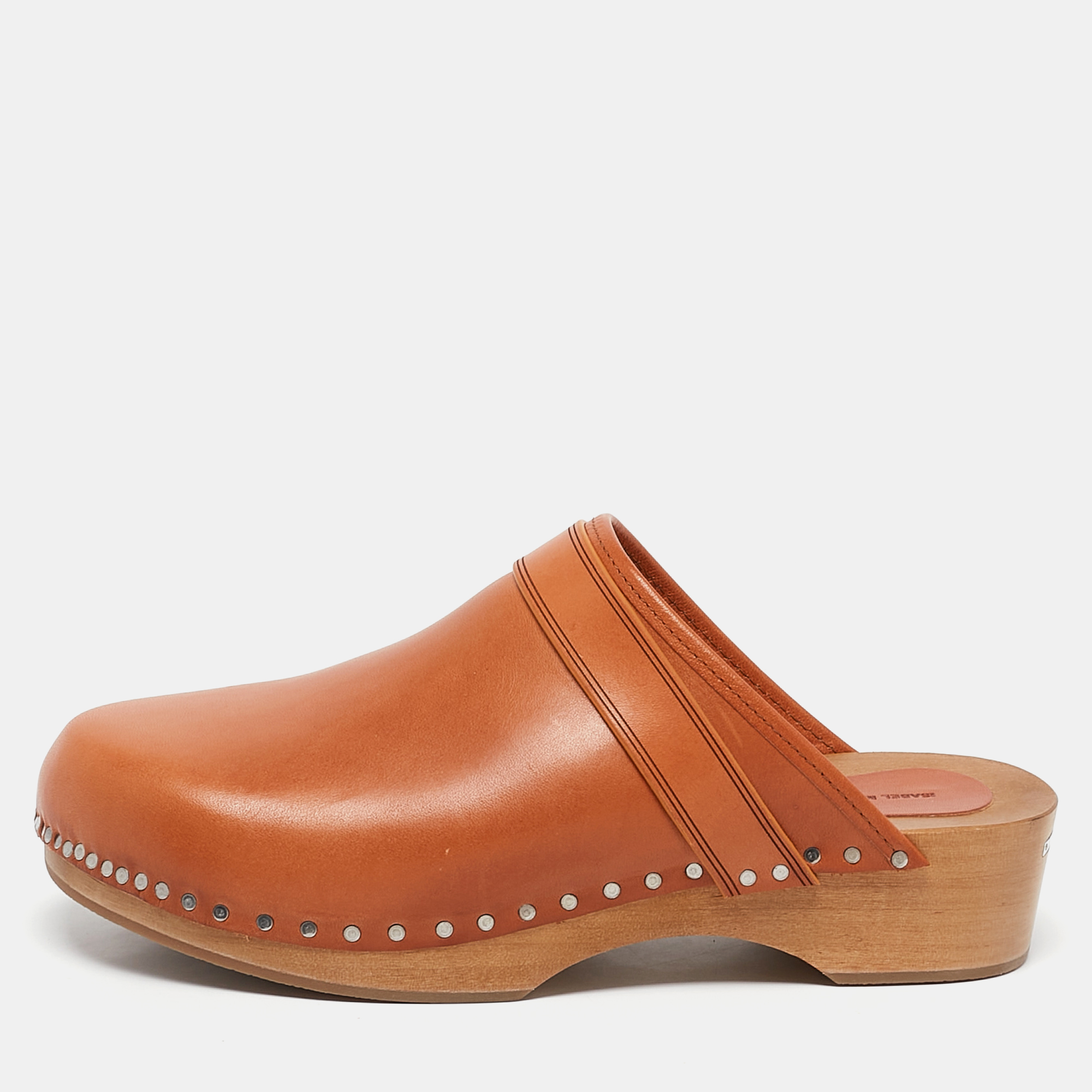 

Isabel Marant Tan Leather Thalie Classic Platform Clogs Size