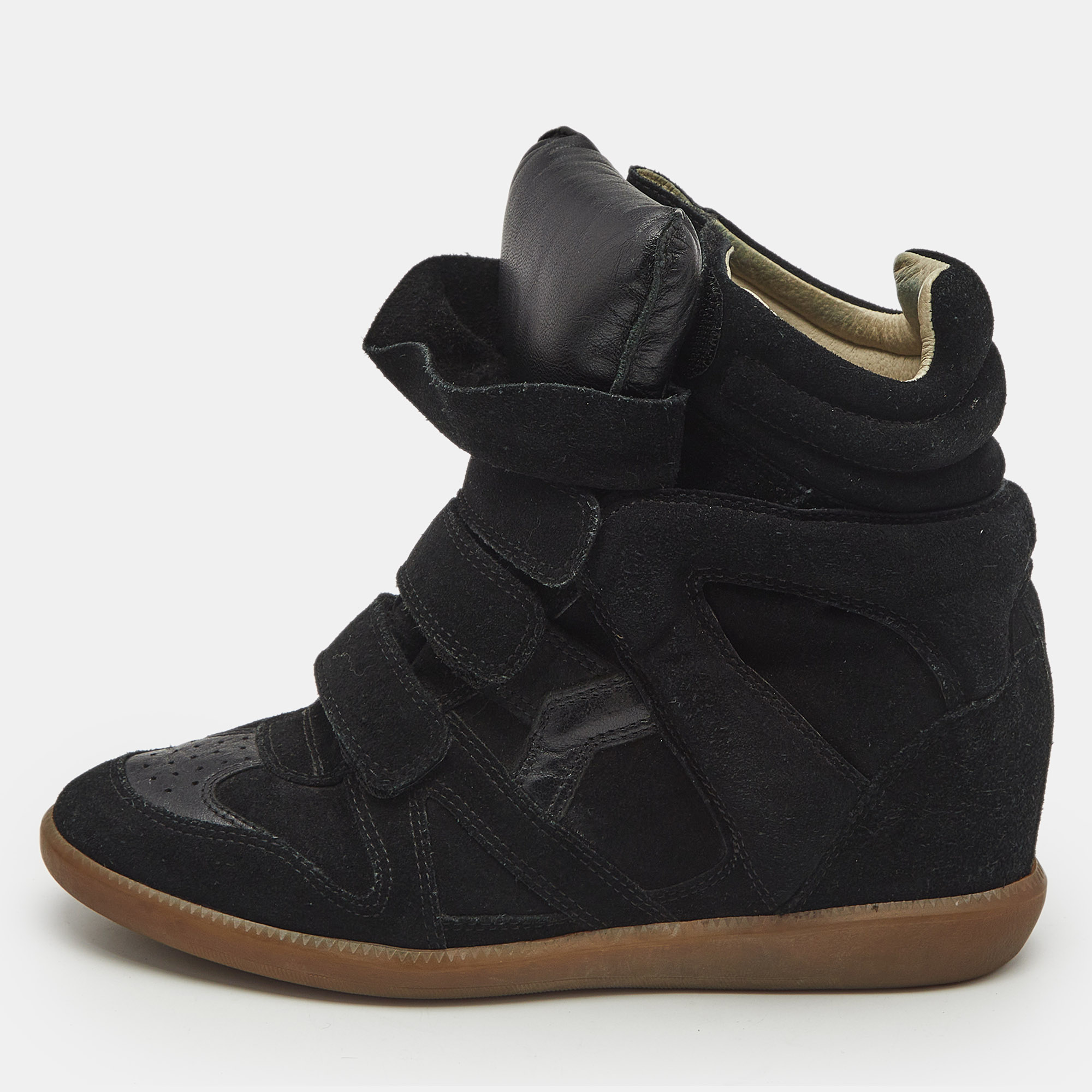 

Isabel Marant Black Suede and Leather Bekett Wedge Sneakers Size