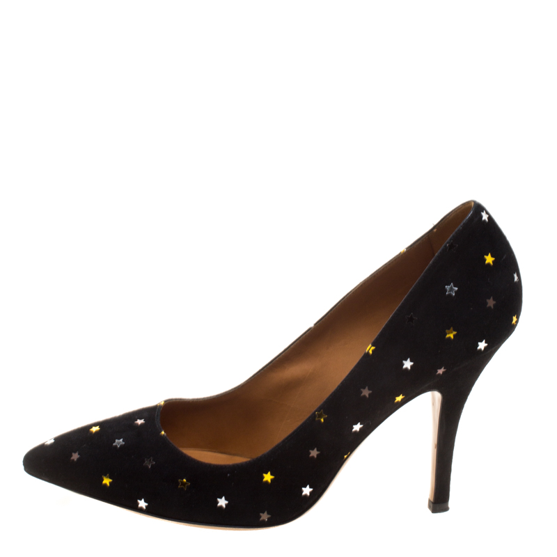 

Isabel Marant Black Suede Anaid Star Pointed Toe Pumps Size