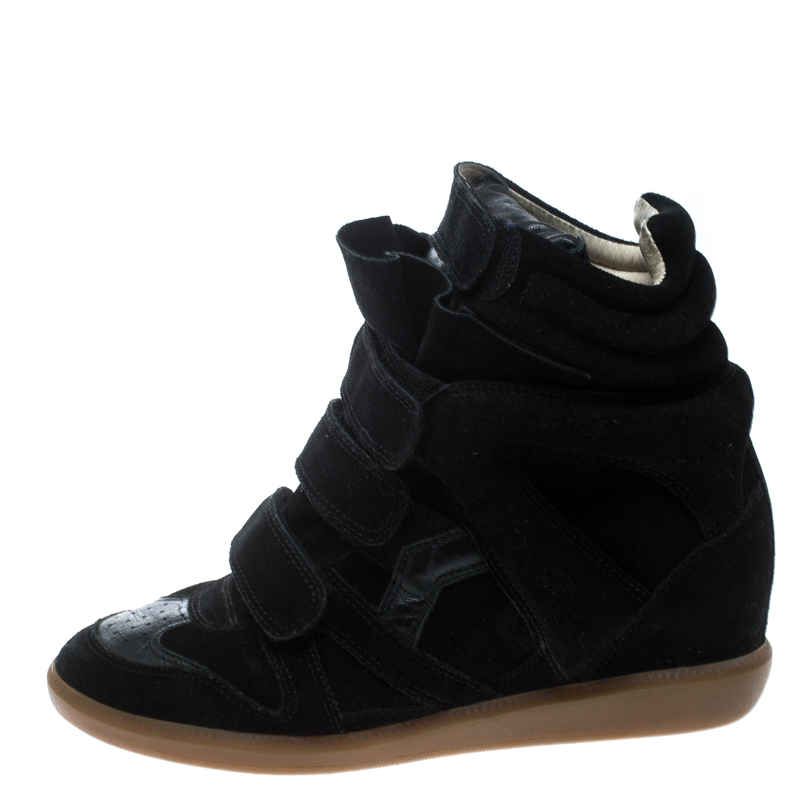 schipper Automatisch Meestal Isabel Marant Black Suede And Leather Bekett Wedge Sneakers Size 38 Isabel  Marant | TLC