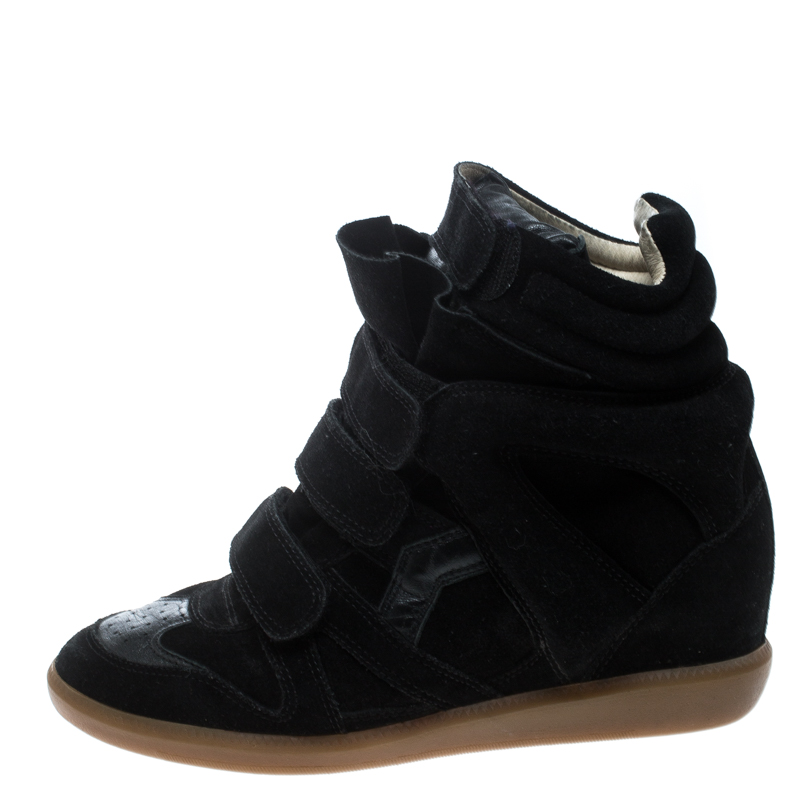 

Isabel Marant Black Suede And Leather Bekett Wedge Sneakers Size