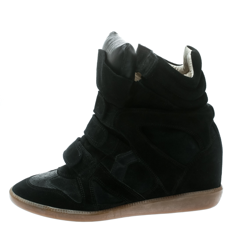 

Isabel Marant Black Suede Bekett Wedge Sneakers Size