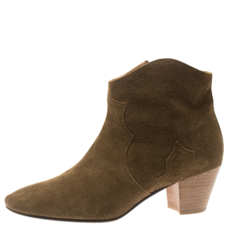 Pre Owned Isabel Marant Brown Suede Dicker Ankle Boots Size 41