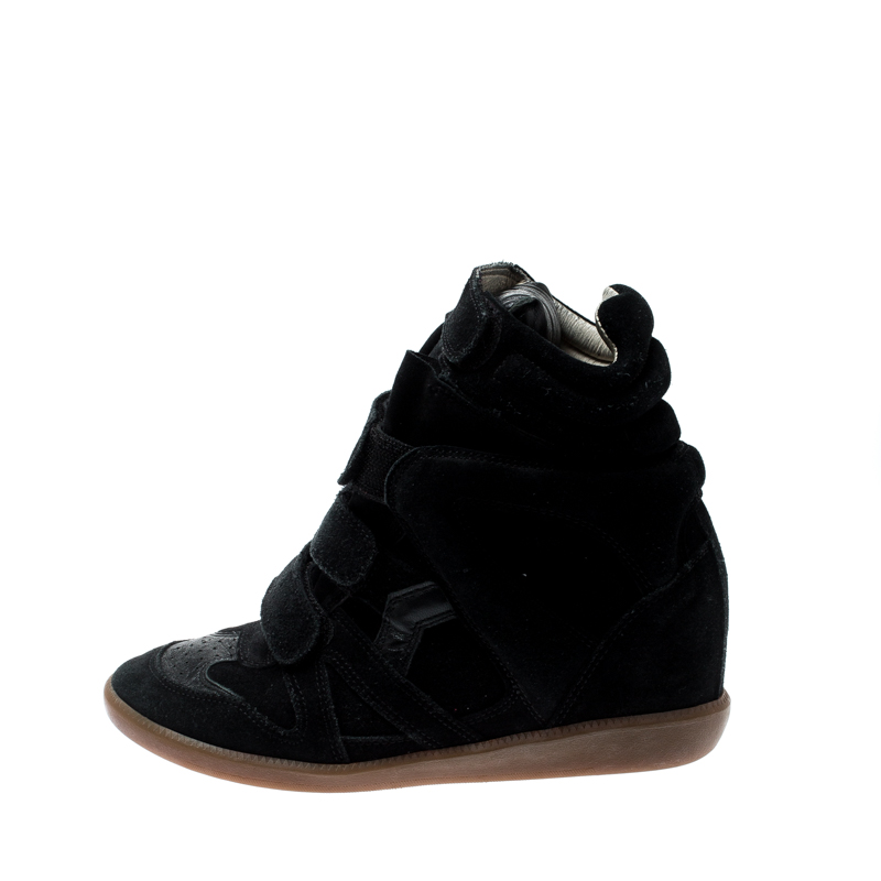 

Isabel Marant Black Suede Bekett Wedge Sneakers Size
