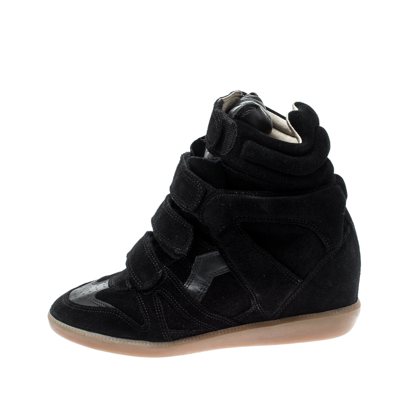 

Isabel Marant Black Suede And Leather Bekett Wedge Sneakers Size