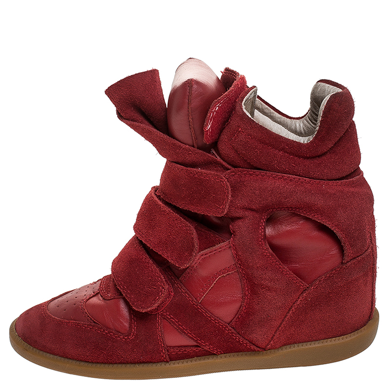 

Isabel Marant Red Suede and Leather Bekett High Top Sneakers Size