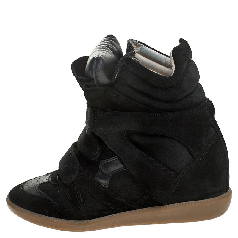 

Isabel Marant Black Suede And Leather Bekett Wedge Sneakers Size