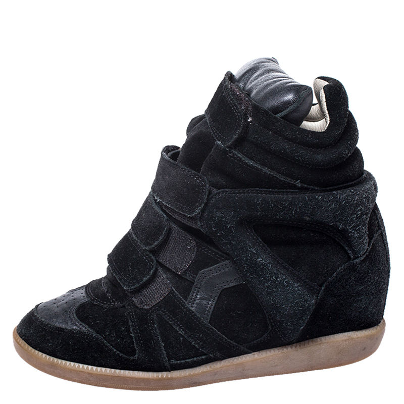 

Isabel Marant Black Suede And Leather Bekett Wedge Sneakers Size