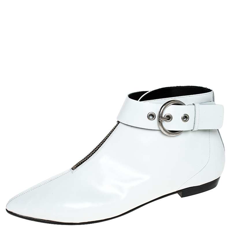 حذاء بوت كاحل إيزابيل مارانت Rilows جلد أبيض مقاس 40