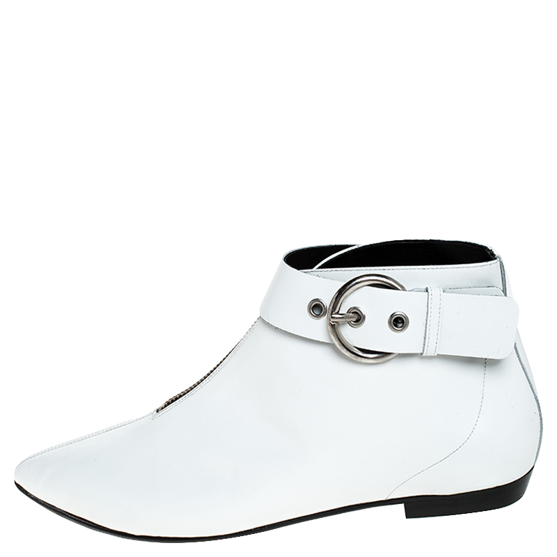 

Isabel Marant White Leather Rilows Ankle Boots Size