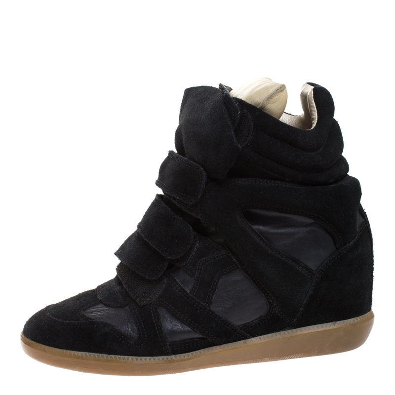 

Isabel Marant Black Suede And Leather Bekett Wedge Sneakers Size