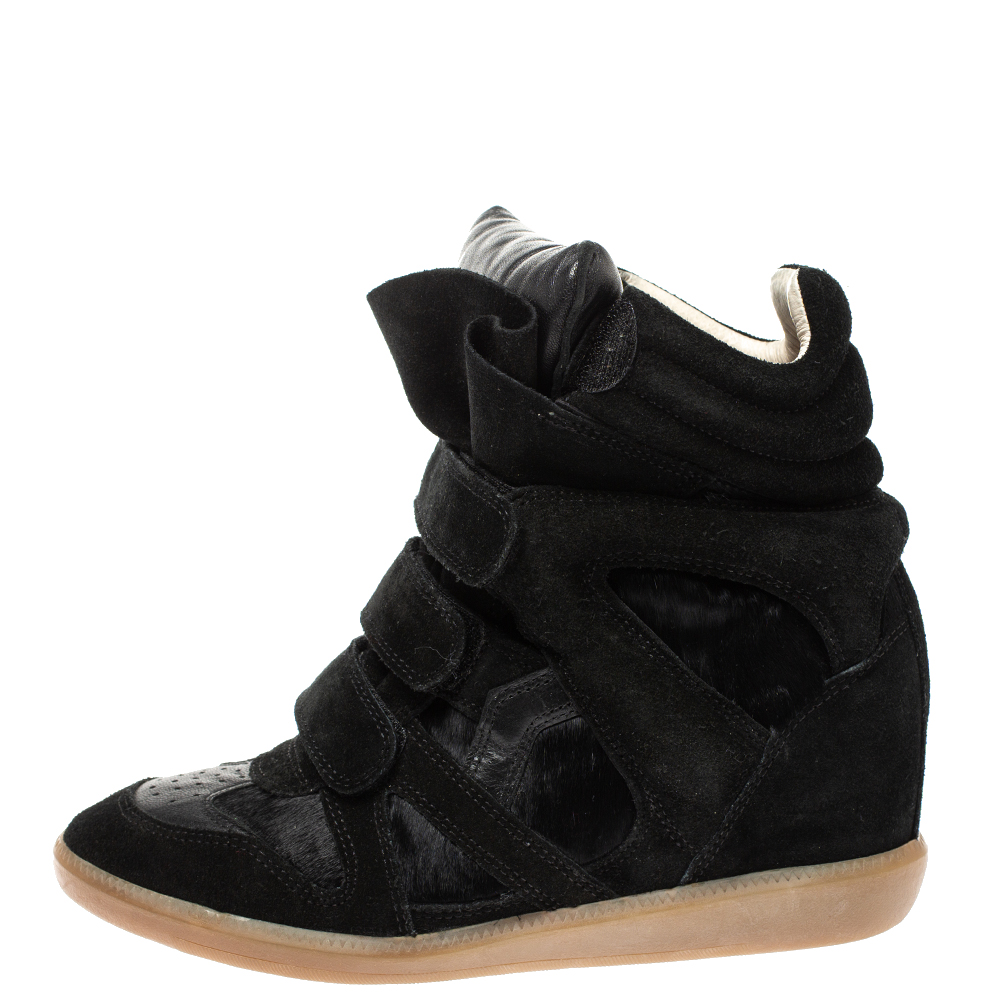 

Isabel Marant Black Suede And Leather Bekett Wedge Sneakers Size