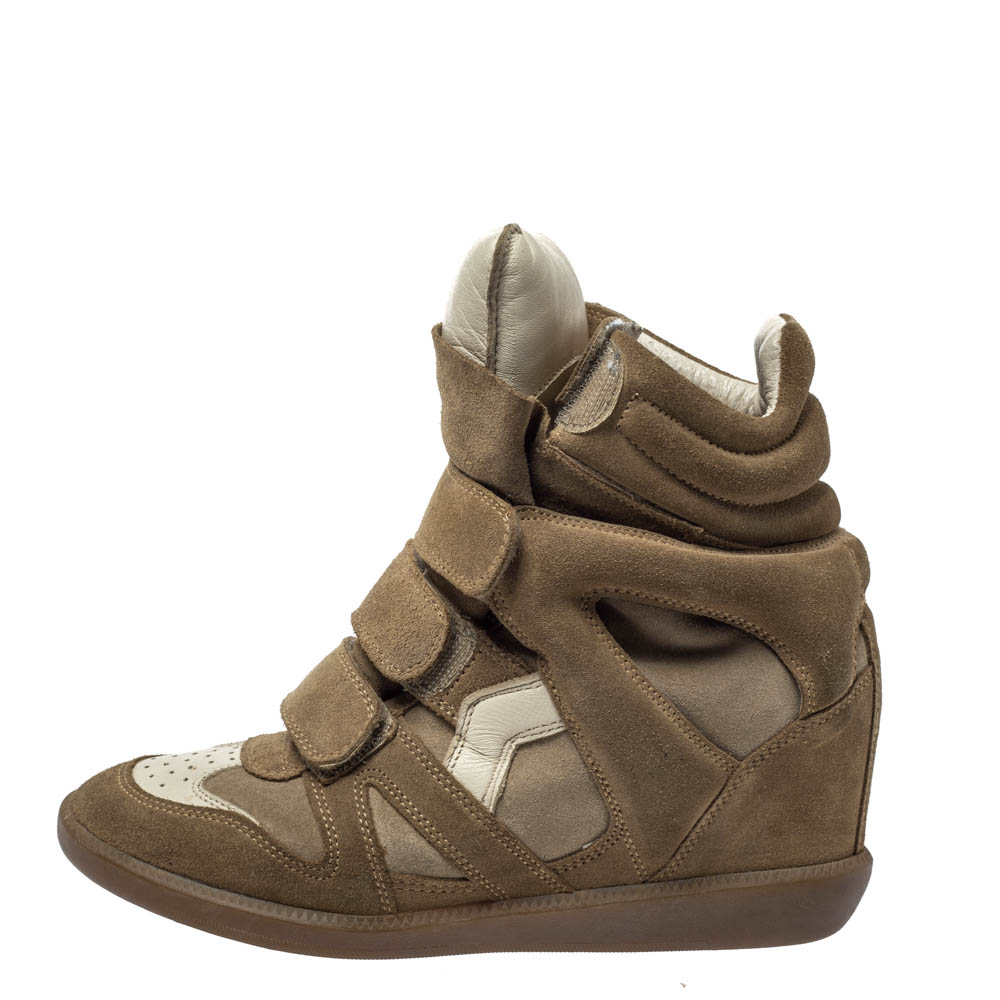 

Isabel Marant Beige Suede Bekett Wedge Sneakers Size