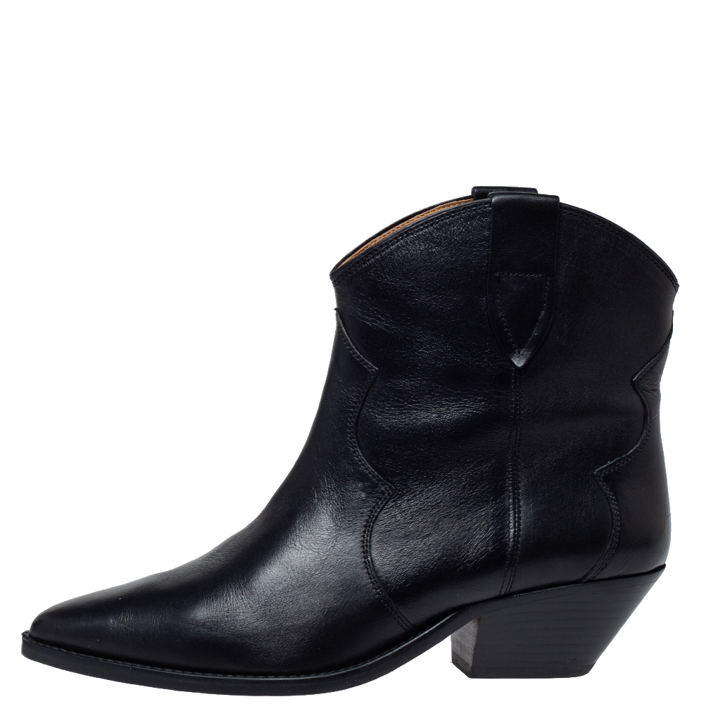 

Isabel Marant Black Leather Dewina Ankle Boots Size