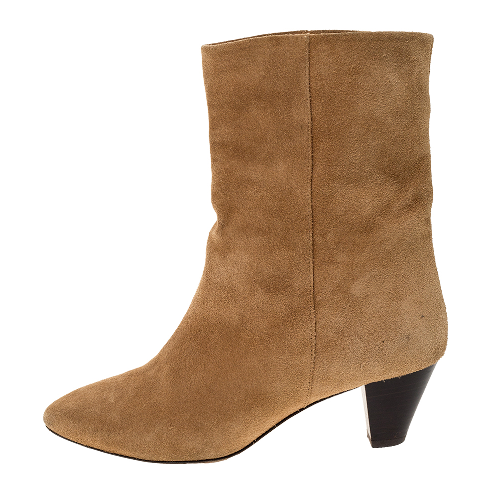 

Isabel Marant Light Brown Suede Dyna Ankle Boots Size