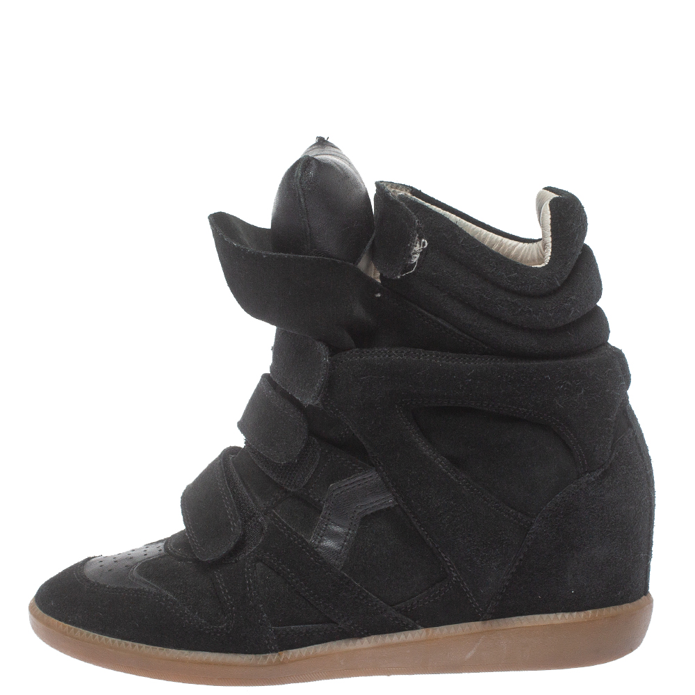 

Isabel Marant Dark Green Suede And Leather Bekett Wedge Sneakers Size
