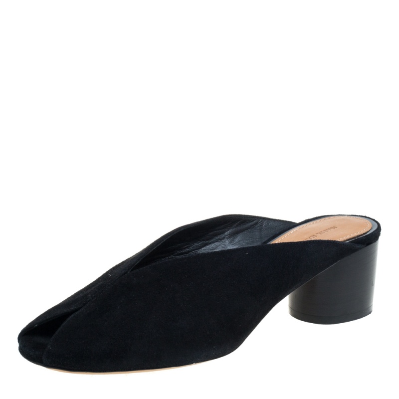 Pre-owned Isabel Marant Black Suede Meirid Slip On Sandals Size 36