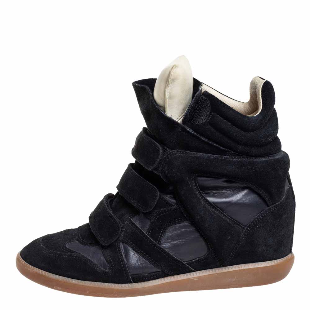 

Isabel Marant Black Suede And Leather Bekett High Top Sneakers Size
