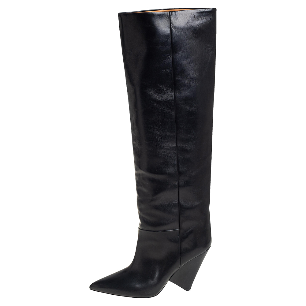 

Isabel Marant Black Leather Knee Length Boots Size