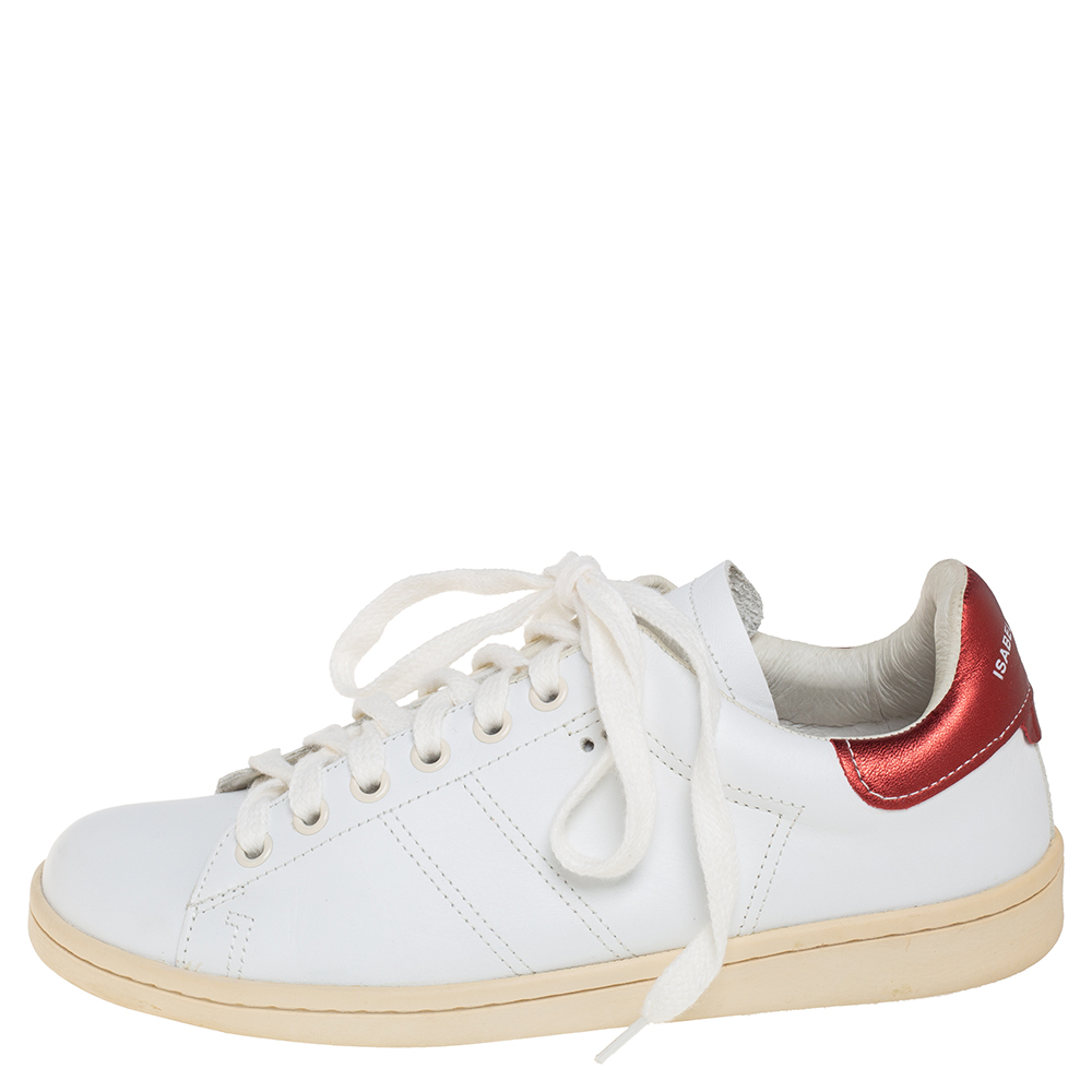 

Isabel Marant White Leather Trainers Low Top Sneakers Size