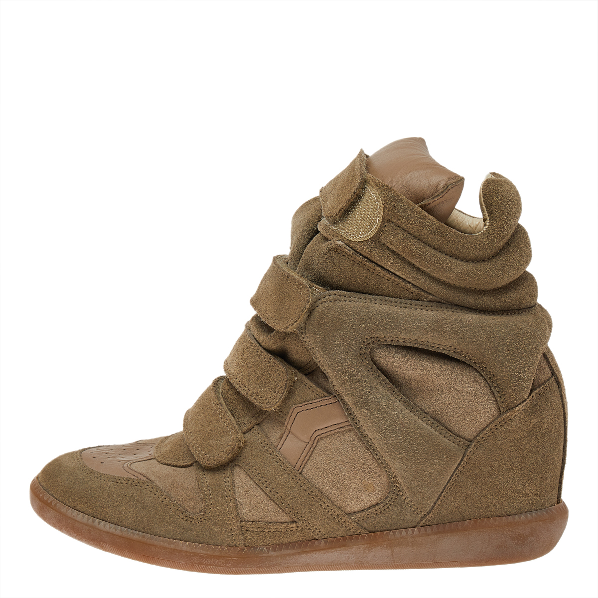 

Isabel Marant Beige Suede and Leather Bekett High Top Sneakers Size