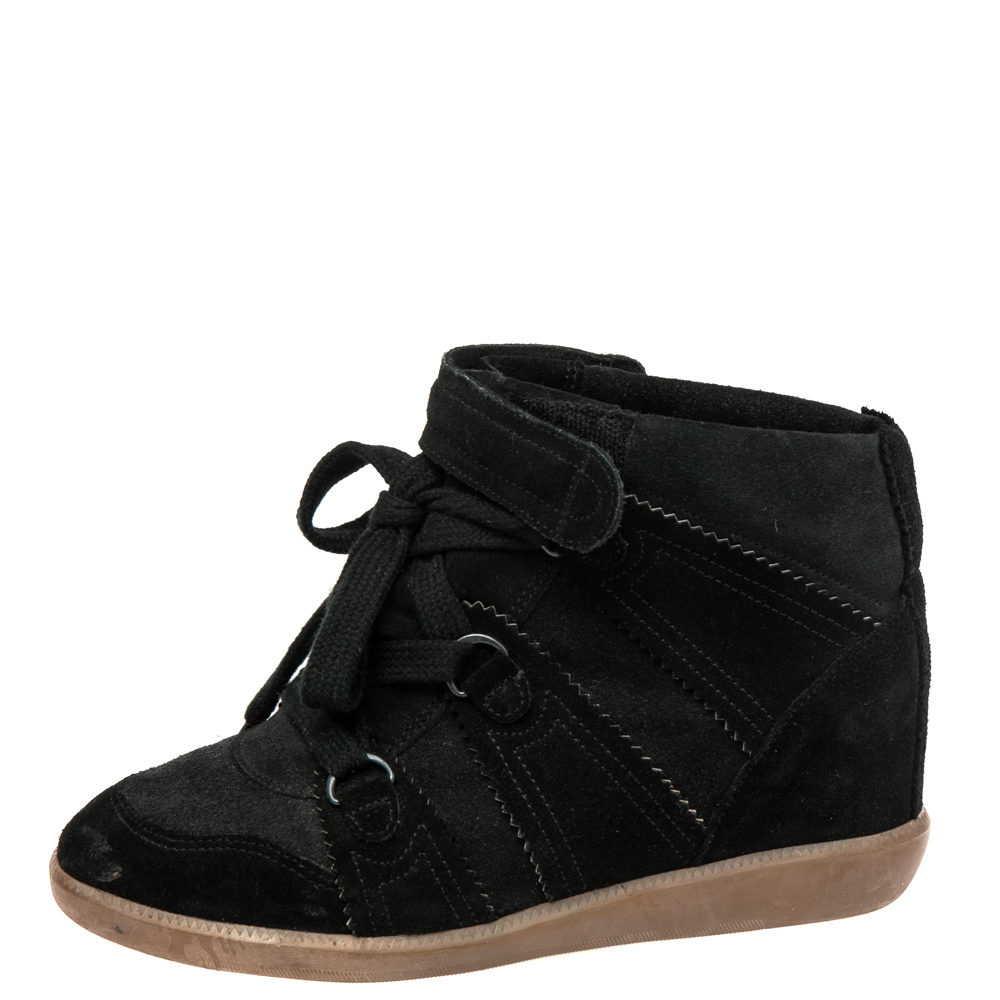 

Isabel Marant Black Suede Bobby Wedge Sneakers Size