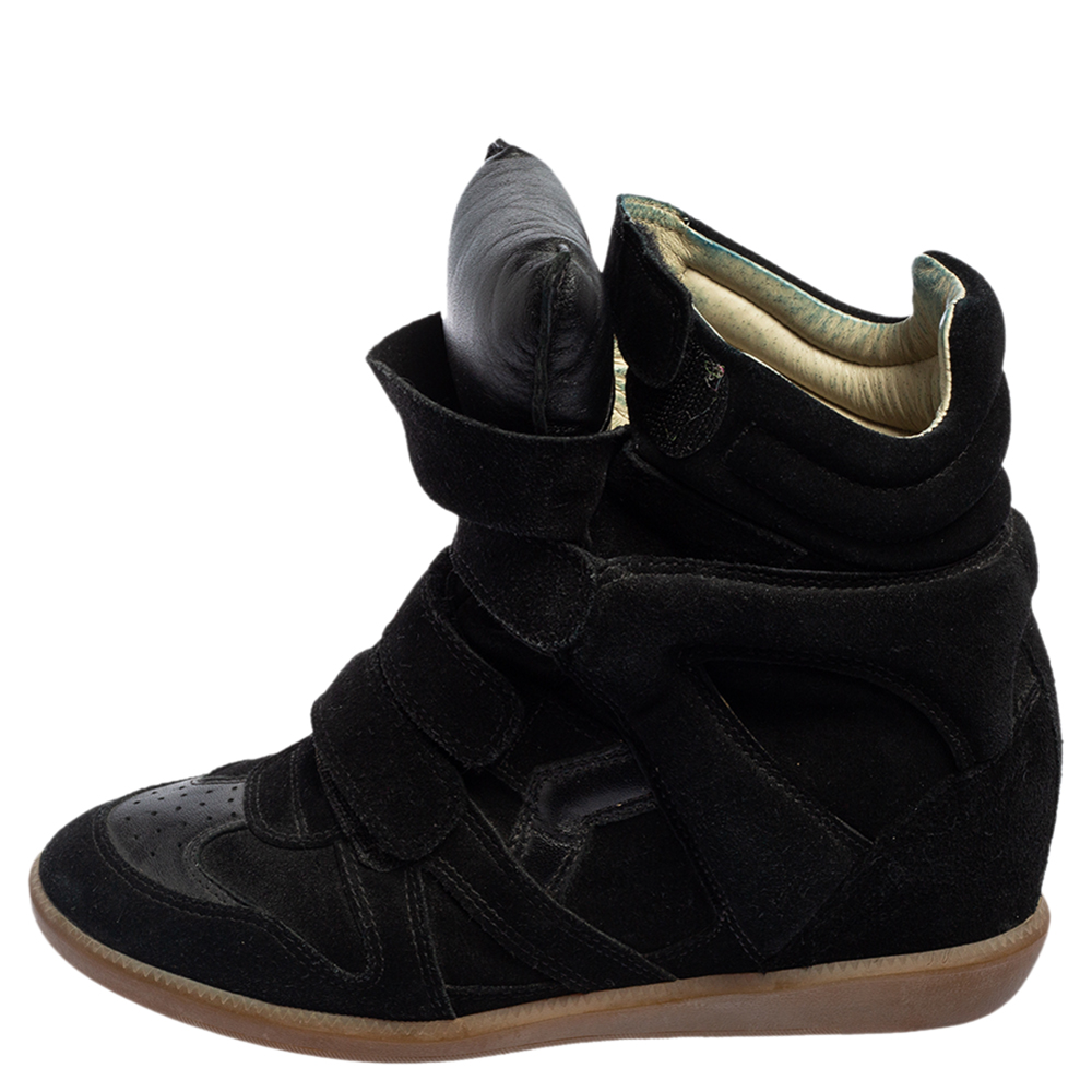 

Isabel Marant Black Suede and Leather Bekett Wedge Sneakers Size