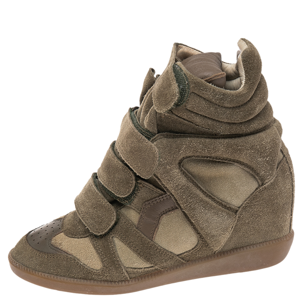 

Isabel Marant Green Suede Beckett Wedge Sneakers Size