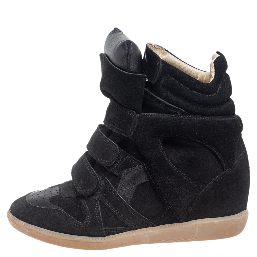 

Isabel Marant Black Suede and Leather Bekett Wedge Sneakers Size