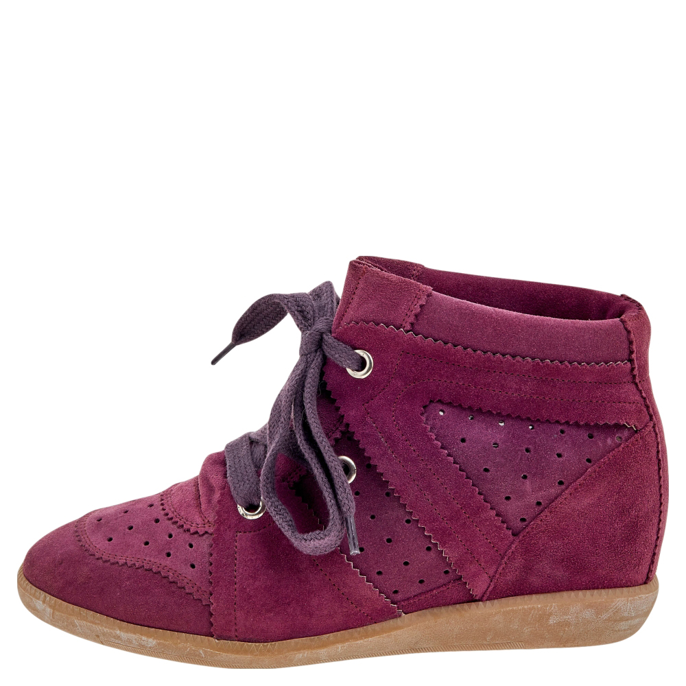 

Isabel Marant Purple Suede Bobby Wedge Sneakers Size