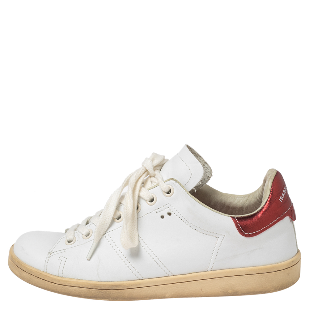 

Isabel Marant White Leather Etoile Bart Low-Top Sneakers Size