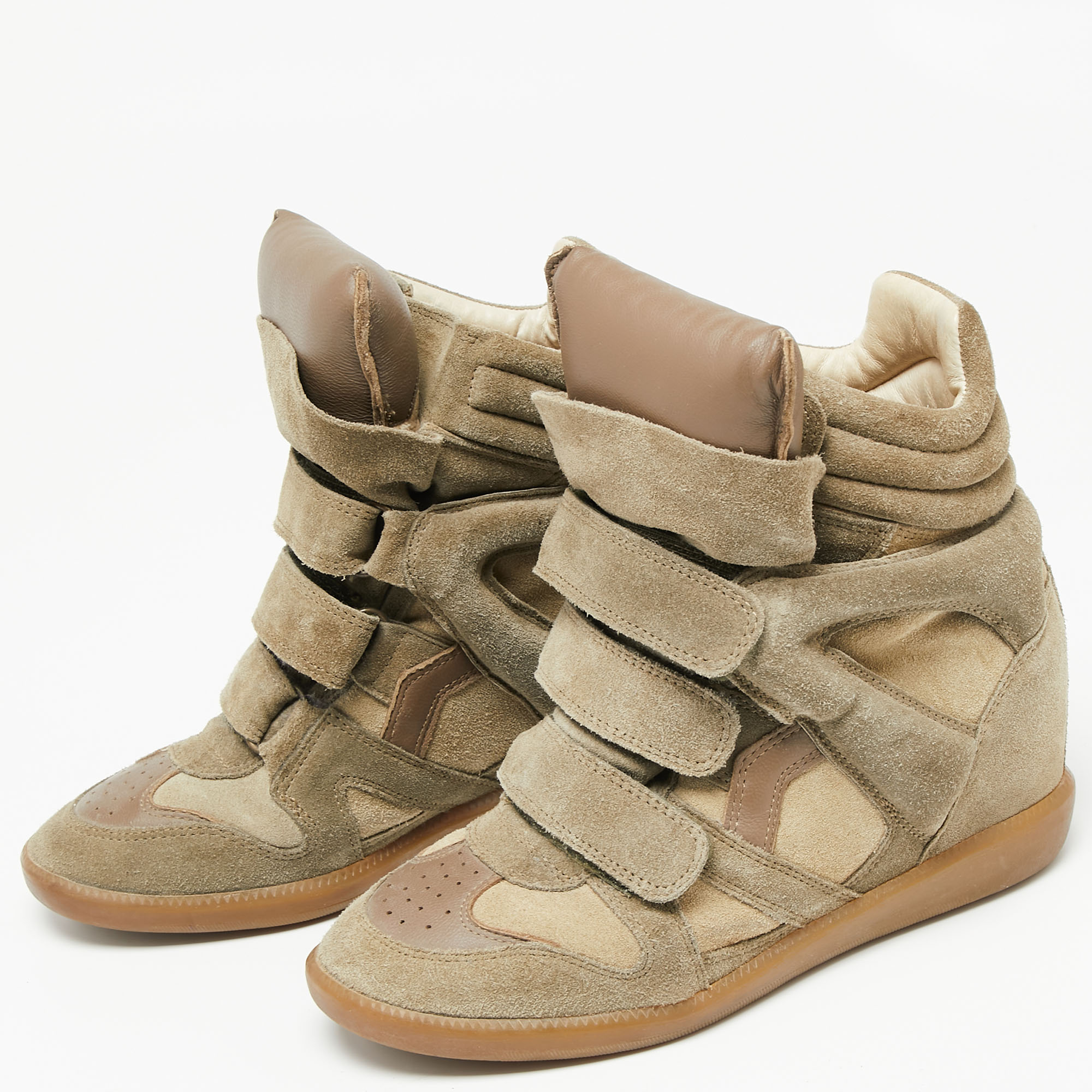 

Isabel Marant Green Suede And Leather High Top Sneakers Size