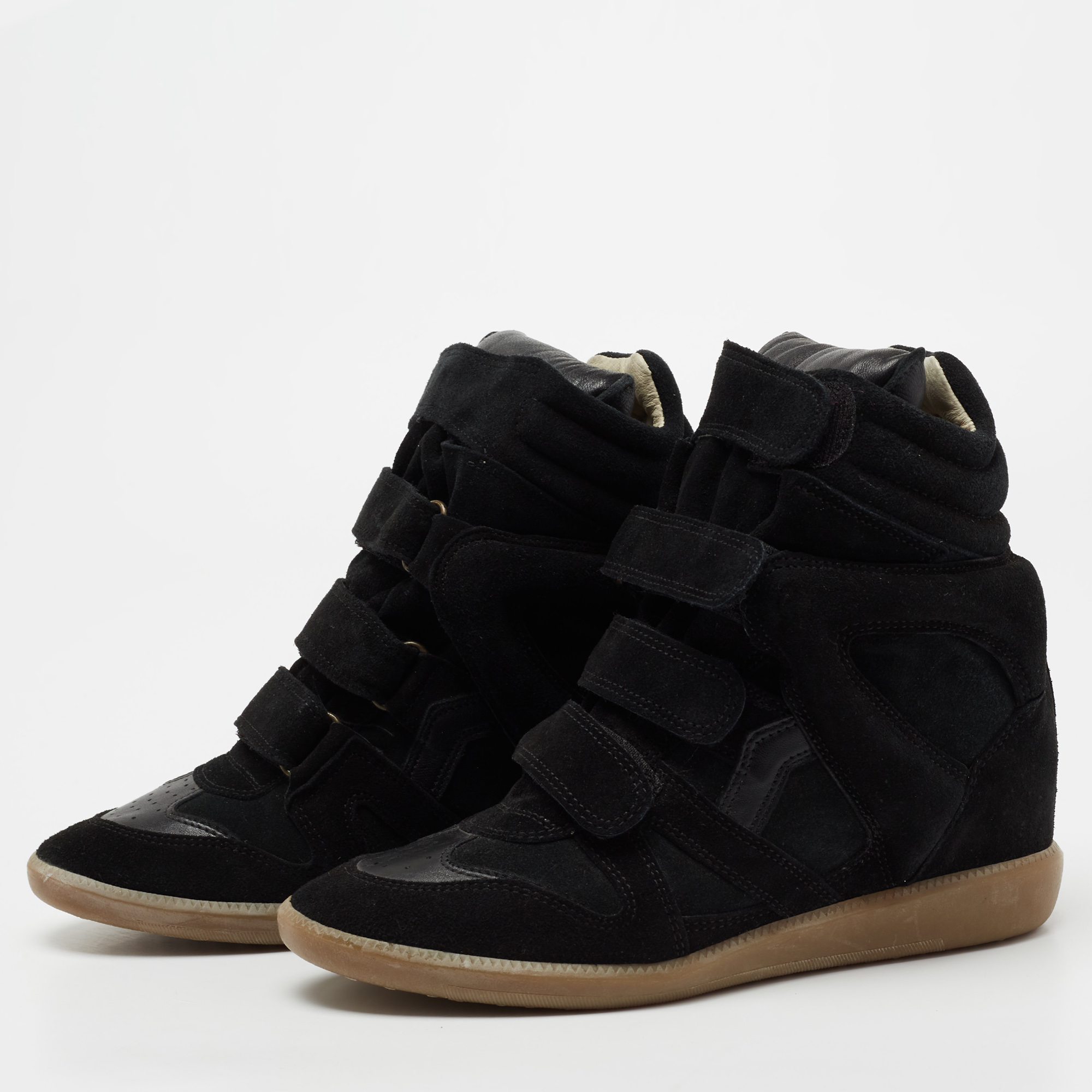 

Isabel Marant Black Suede And Leather Bekett Wedge Sneakers Size