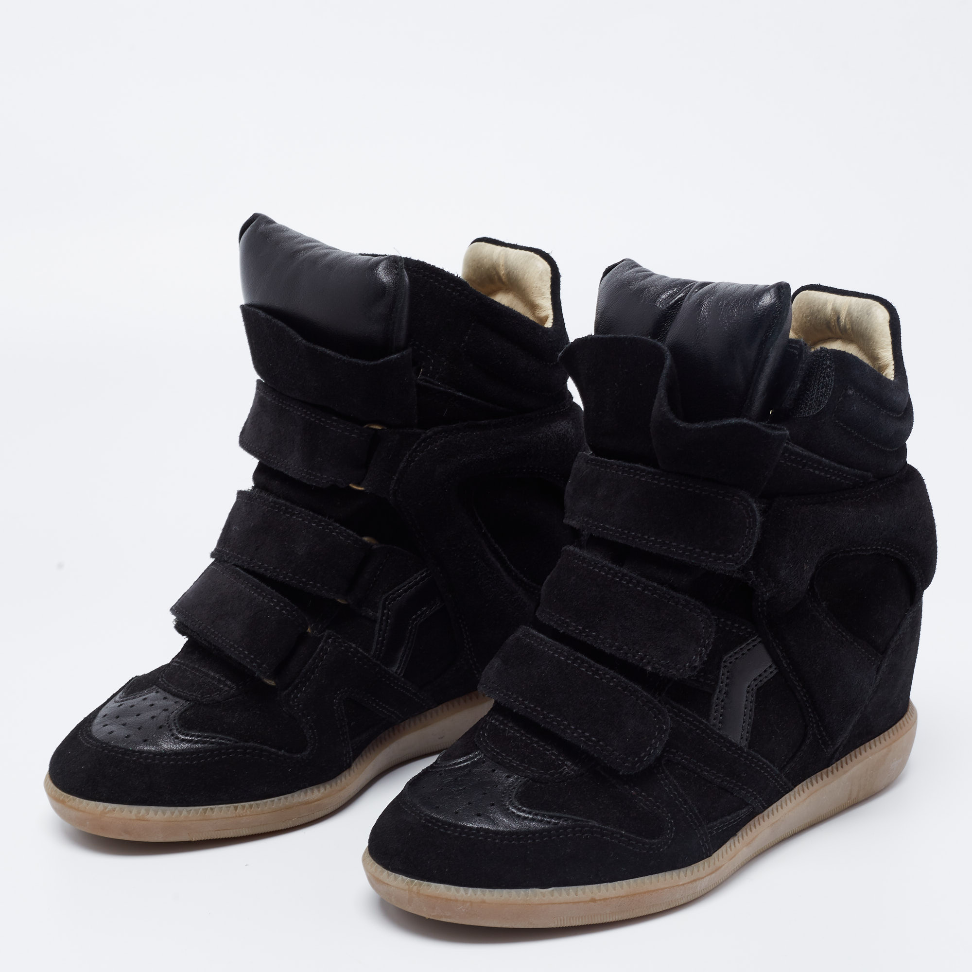 

Isabel Marant Black Suede And Leather Bekett High Top Sneakers Size