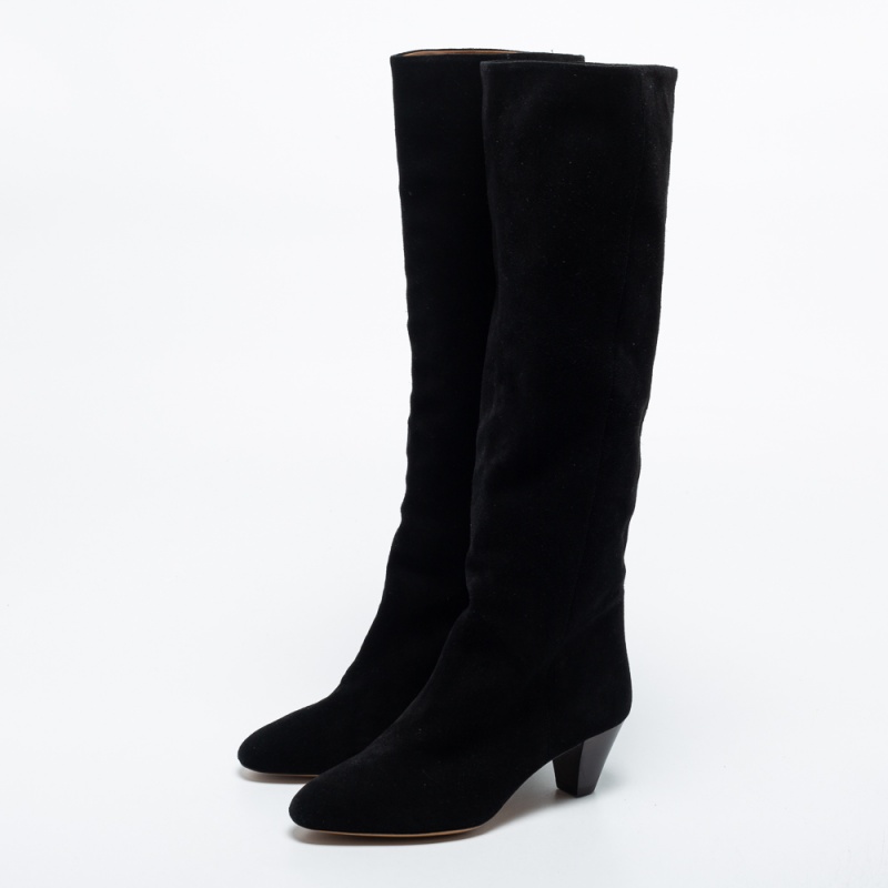 

Isabel Marant Black Suede Knee Length Boots Size