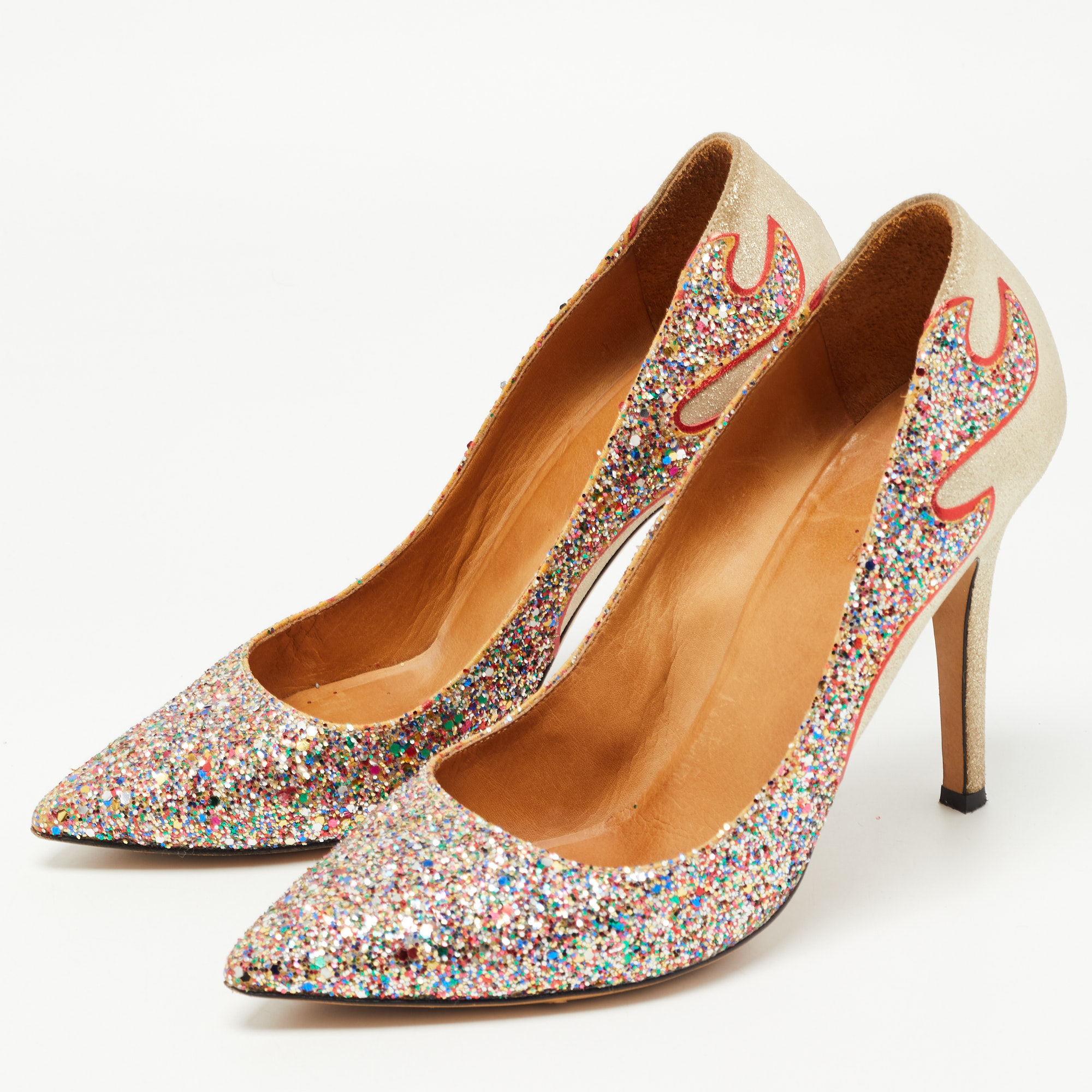 

Isabel Marant Multicolor Glitter and Suede Étoile Gilby Pumps Size