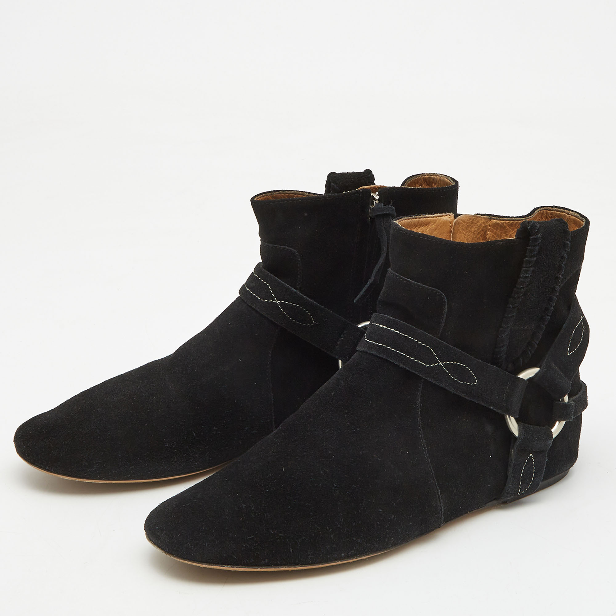 

Isabel Marant Black Suede Ralf Gaucho Ankle Boots Size