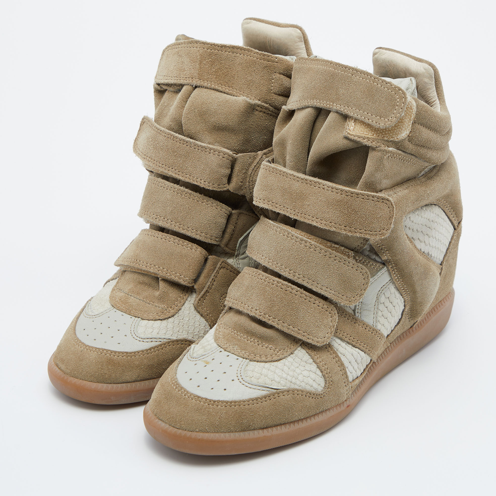 

Isabel Marant Beige Leather and Suede Bekett Wedge Sneakers Size