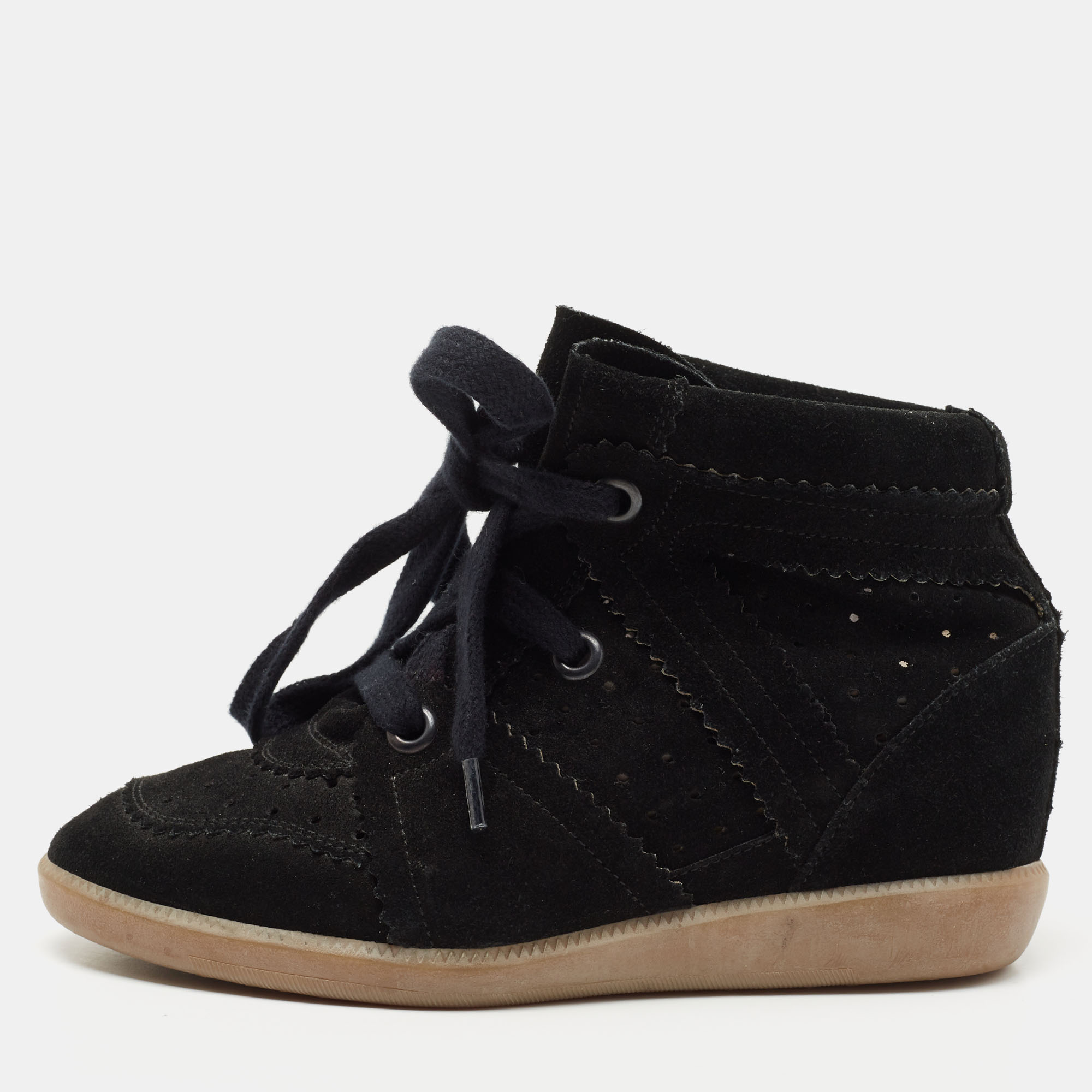 

Isabel Marant Black Suede Bobby Wedge Sneakers Size
