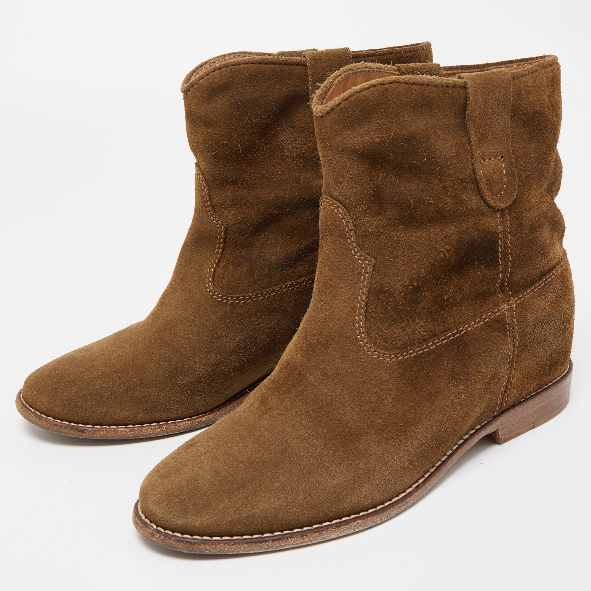 

Isabel Marant Brown Suede Dicker Ankle Booties Size