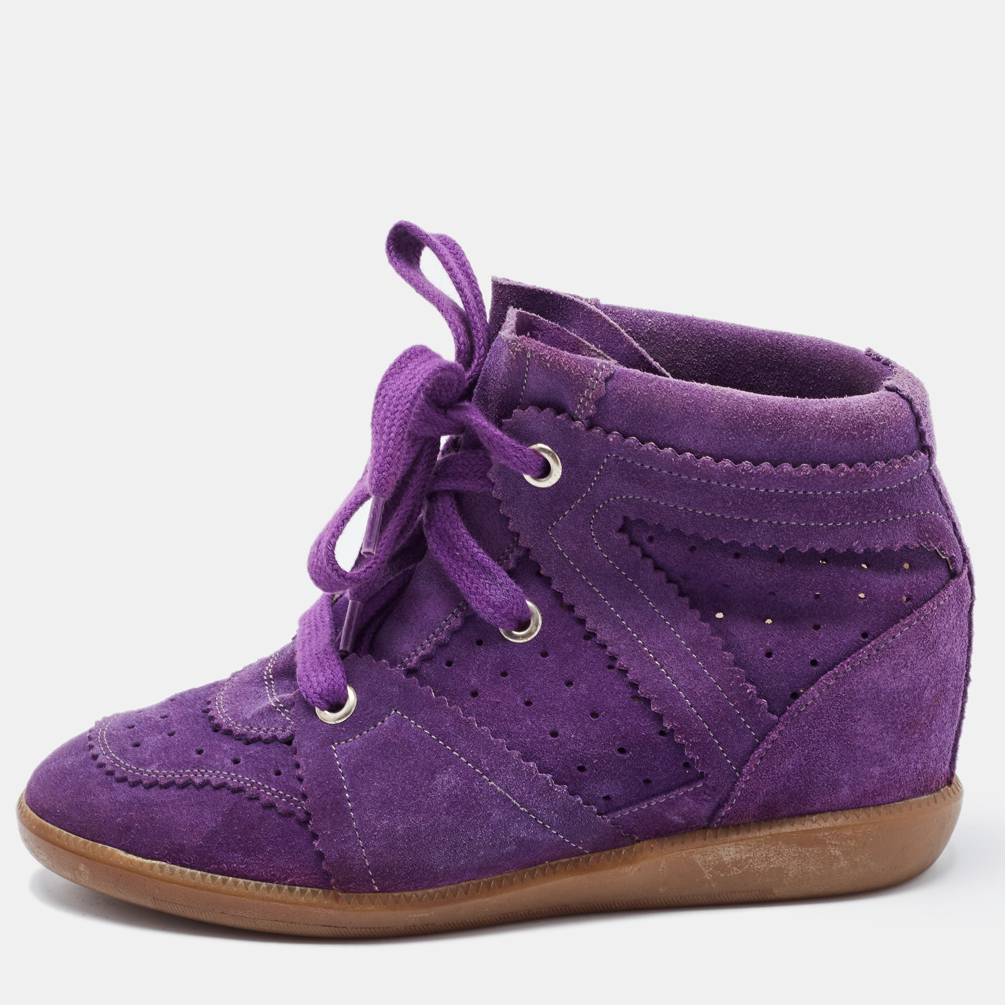 Pre-owned Isabel Marant Purple Suede Bobby Sneakers Size 40