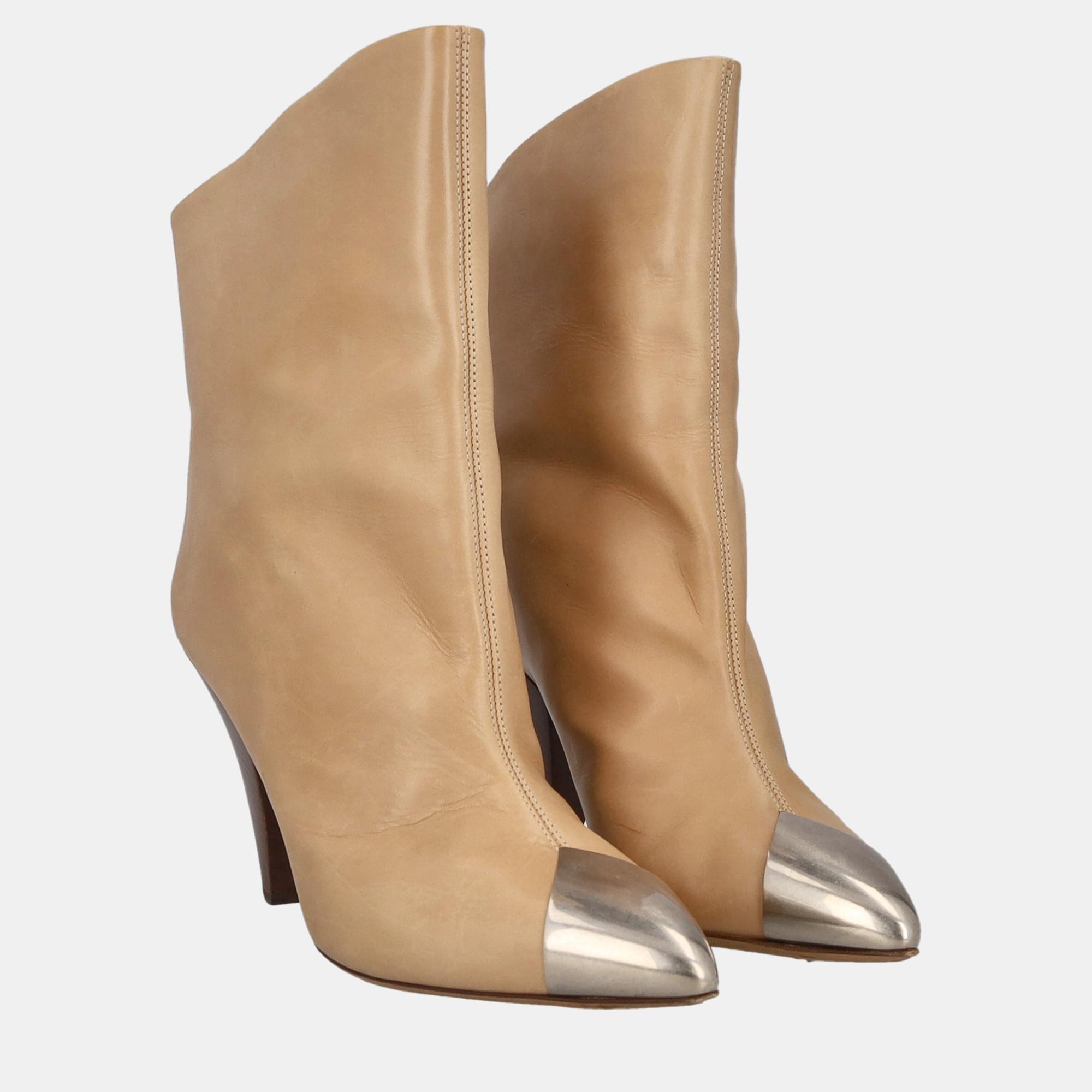 

Isabel Marant Women's Leather Ankle Boots - Beige - EU