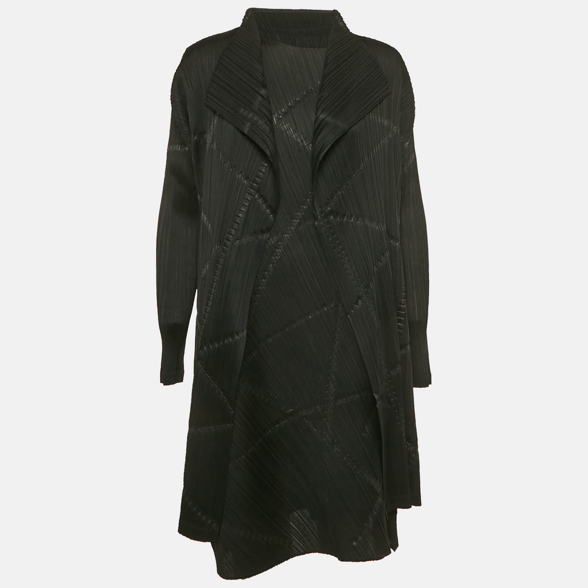 Pre-owned Issey Miyake Pleats Please Black Plisse Short Dress Set Xl