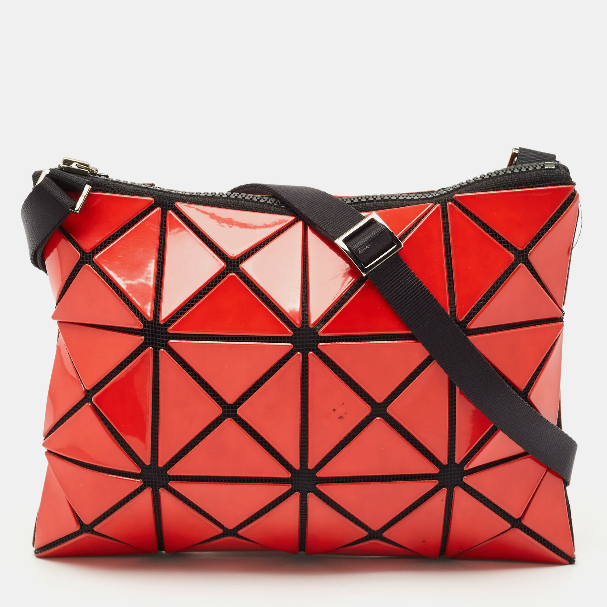 

Issey Miyake Red Vinyl Bao Bao Crossbody Bag