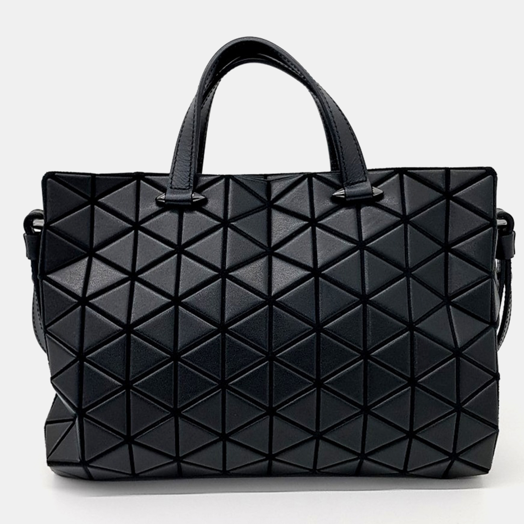 

Issey Miyake Black Leather and PVC Bao Bao Tote and Shoulder Bag
