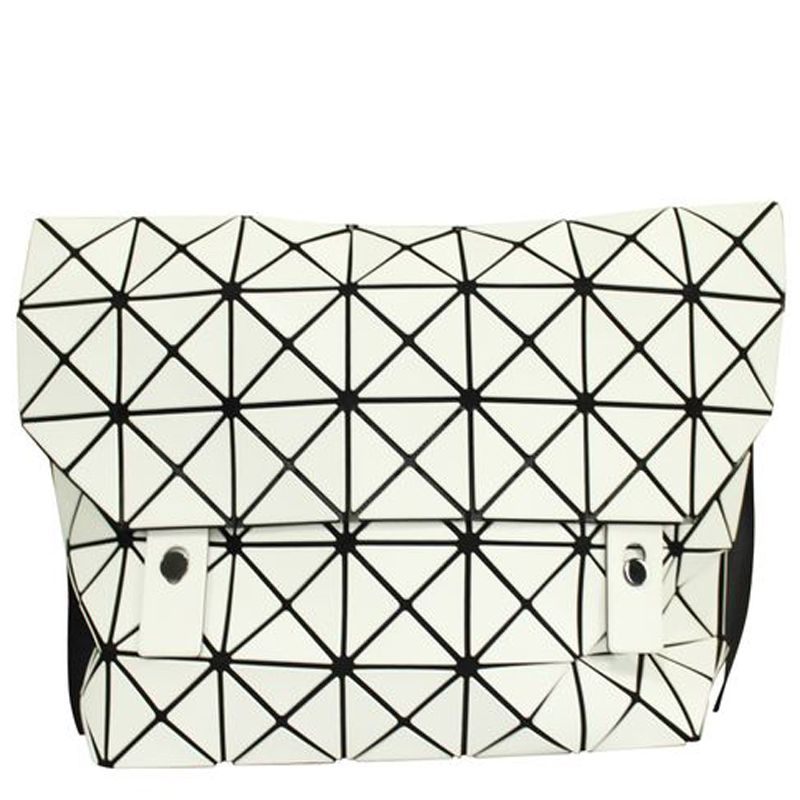Pre-owned Issey Miyake White Faux Leather Bao Bao Shoulder Bag