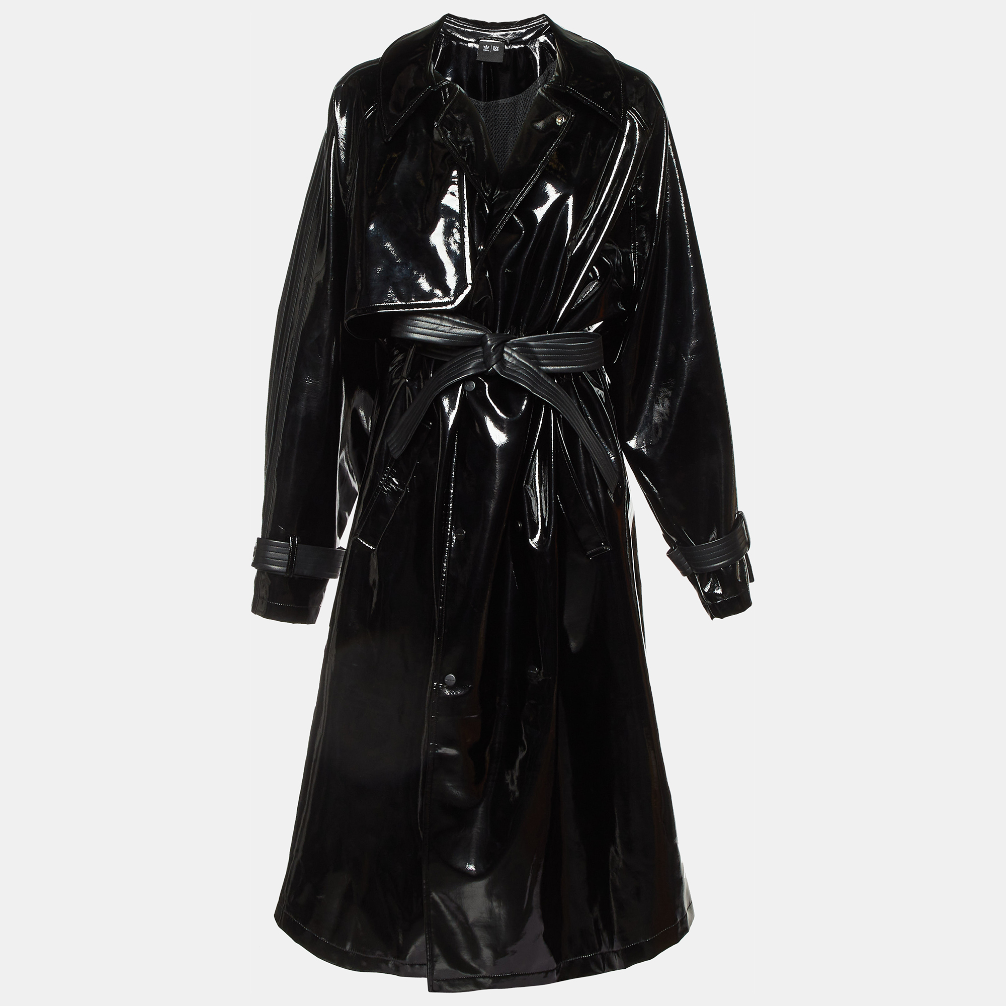 

Ivy Park x Adidas Black Latex Trench Coat L