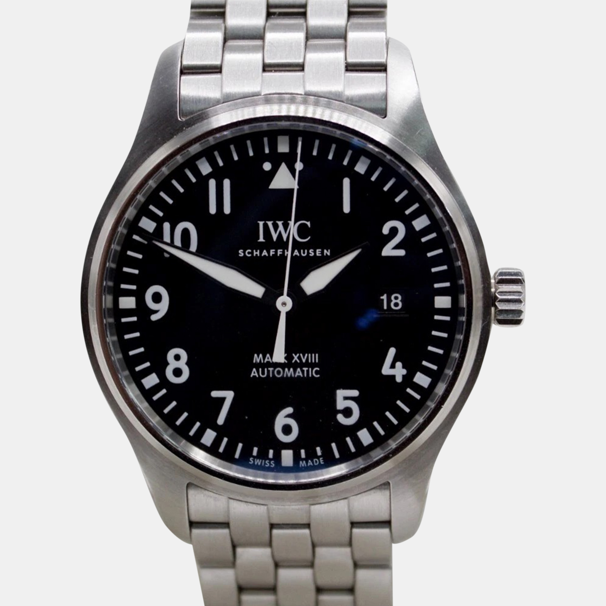 

IWC Black Stainless Steel Pilot's Automatic Women's Wristwatch 40 mm